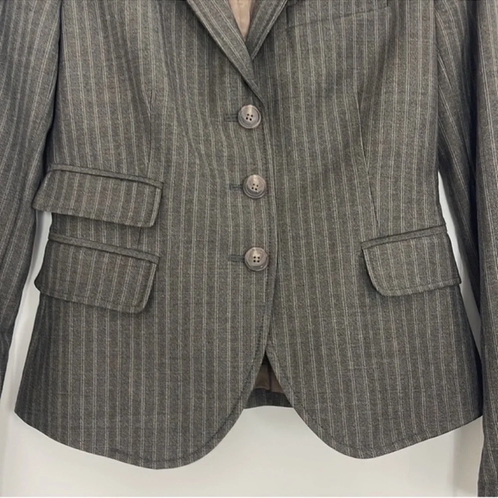 J. Crew Pinstriped Wool Blazer Vintage Academia  Career Corporate 90s Minimalist
